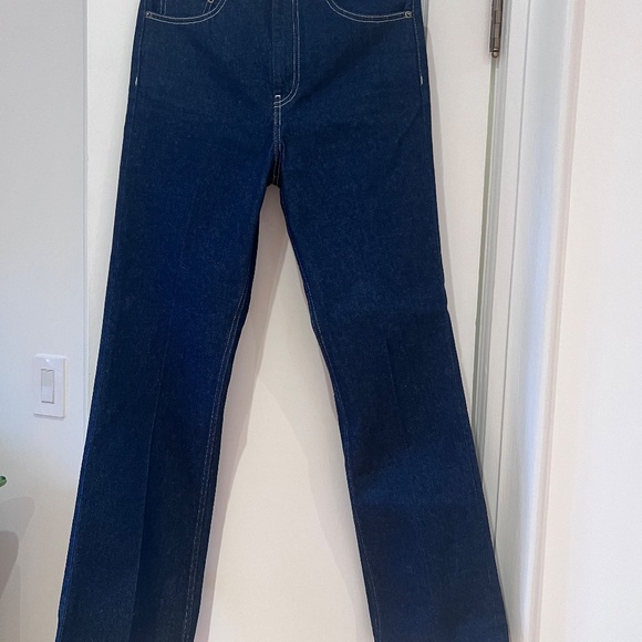 Rouje MADELEINE JEANS INDIGO RINSE HIGH-RISE STRAIGHT LEG JEANS - Picture 3 of 5